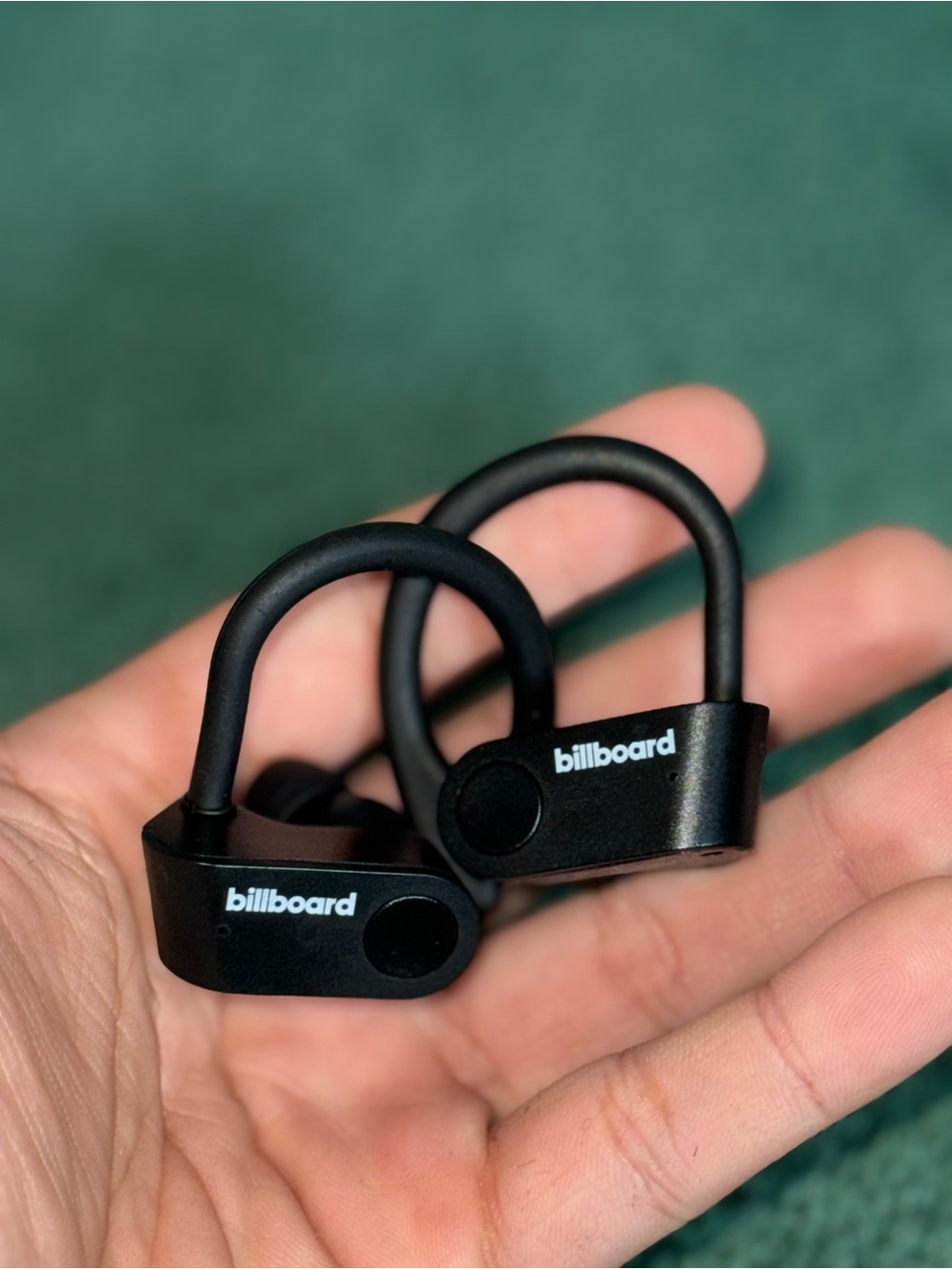 Billboard Black Wireless Earbud Headphones with Ear Hooks